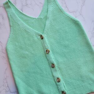 Lime Green Button Down Vest Tank